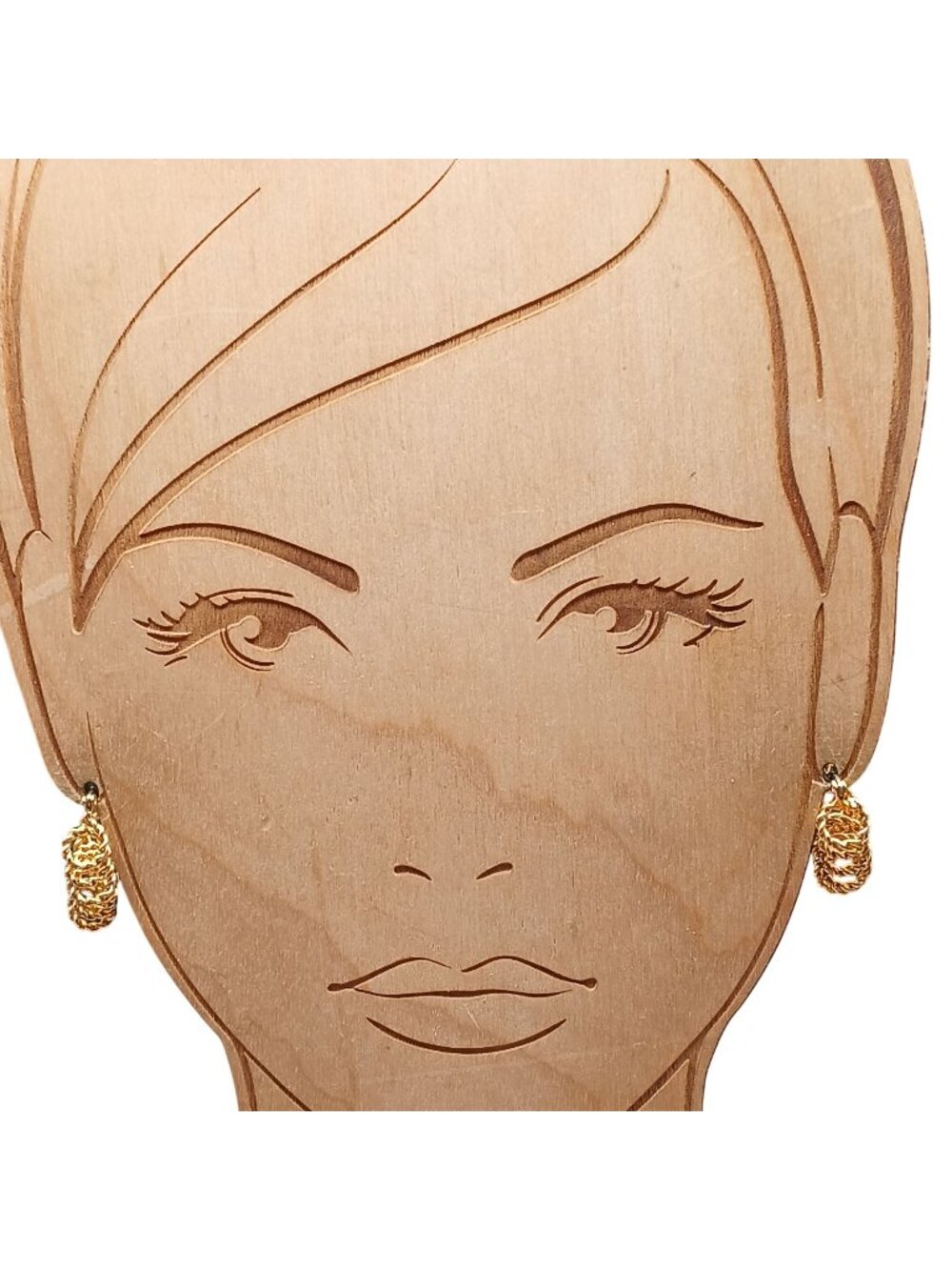 Gold-Tone Chain Link Hoop Earrings Vintage Elegant Statement Jewelry